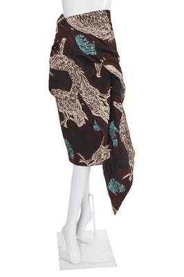 Lot 321 - A John Galliano vulture-print sarong skirt, 'The Ludic Game' collection, Autumn-Winter 1985-86