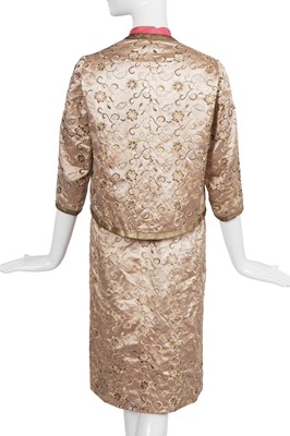 Lot 69 - A Gabrielle Chanel haute couture embroidered silk skirt suit, 1959
