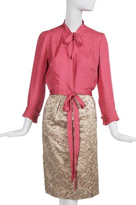 Lot 69 - A Gabrielle Chanel haute couture embroidered silk skirt suit, 1959