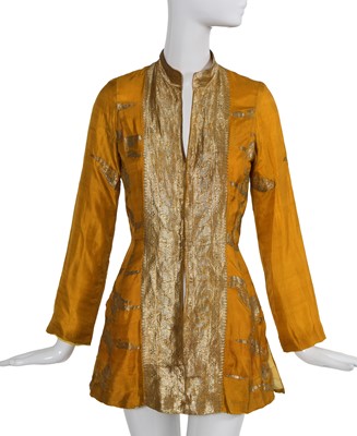Lot 425 - A Thea Porter saffron-yellow silk jacket, 1970s