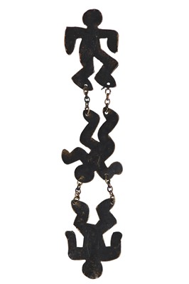 Lot 340 - A rare Westwood/McLaren Keith Haring dancing figures brooch, 'Witches' collection, Autumn-Winter 1983-84