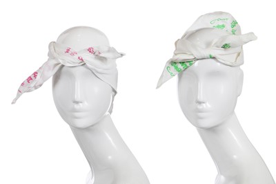 Lot 342 - Two rare Westwood/McLaren Keith Haring kerchiefs, 'Witches' collection, Autumn-Winter 1983-84