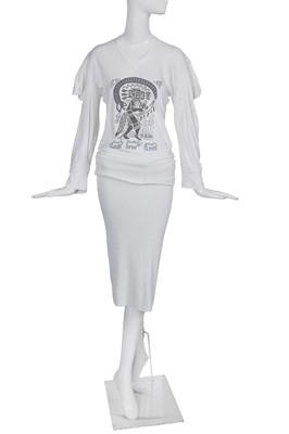 Lot 343 - A Westwood/McLaren top with Keith Haring print and stockinette skirt, 'Witches' collection, Autumn-Winter 1983-84
