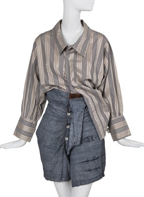 Lot 346 - A Westwood/McLaren shirt and shorts ensemble, 'Punkature' collection, Spring-Summer 1983