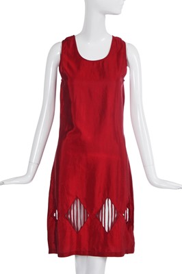 Lot 302 - A John Galliano red faille shift dress, 'Charles James' collection, Spring-Summer 1989