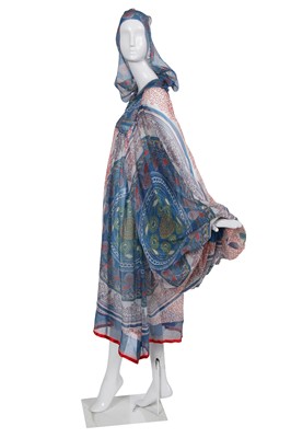 Lot 410 - An early Zandra Rhodes 'Knitted Circle' printed silk chiffon gown, 1969