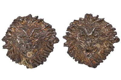 Lot 81 - A pair of Madame Grès by Robert Goossens silver-tone lion mask earrings, circa 1960