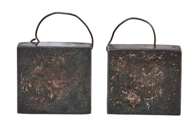 Lot 78 - A pair of Madame Grès by Robert Goossens patinated metal earrings, circa 1960