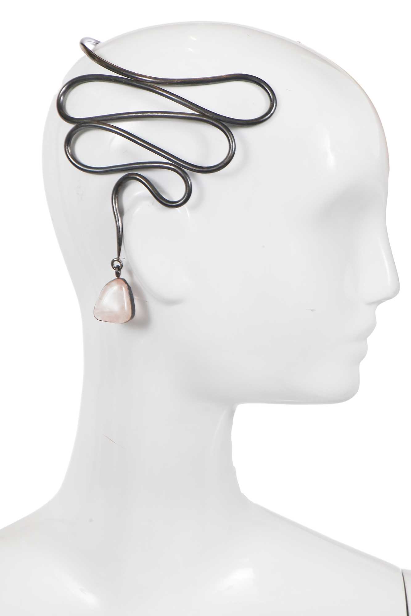 Lot 76 - A Madame Grès by Robert Goossens metal and poured glass diadem, 1960s