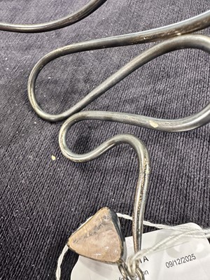 Lot 76 - A Madame Grès by Robert Goossens metal and poured glass diadem, 1960s