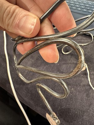 Lot 76 - A Madame Grès by Robert Goossens metal and poured glass diadem, 1960s