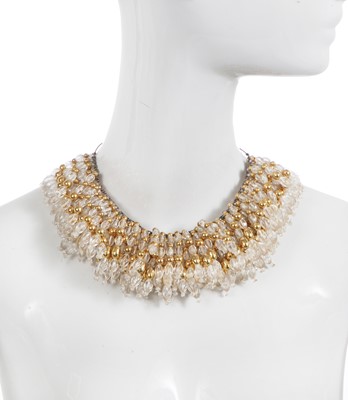 Lot 77 - A Madame Grès bead-fringed necklace, 1960s