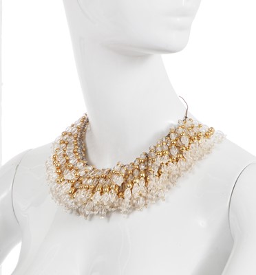 Lot 77 - A Madame Grès bead-fringed necklace, 1960s