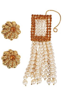 Lot 84 - A group of Madame Grès earrings, 1970s-80s