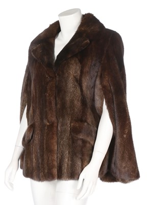 Lot 211 - A Wunderkind dark brown mink cape, modern,...