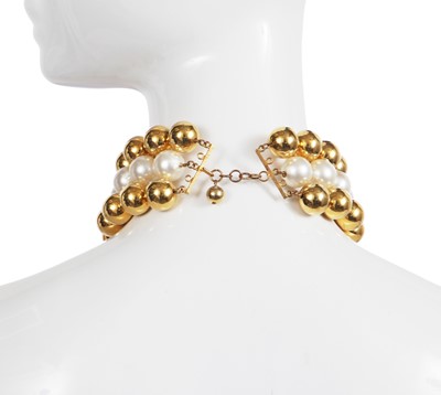 Lot 91 - A Madame Grès bauble choker and two bracelets, 1970s-80s