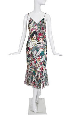 Lot 164 - A Christian Dior by John Galliano printed silk dress, 'Homage to Marlene Dietrich' collection, Spring-Summer 2004