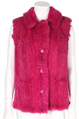 Lot 212 - Four knitted fur gilets, modern, including hot...