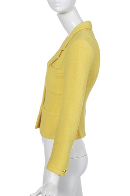 Lot 36 - A Chanel by Karl Lagerfeld yellow tweed jacket, Cruise 1995