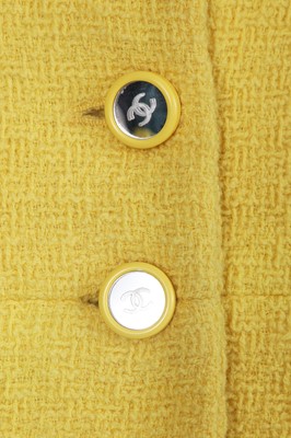 Lot 36 - A Chanel by Karl Lagerfeld yellow tweed jacket, Cruise 1995