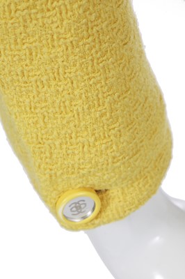 Lot 36 - A Chanel by Karl Lagerfeld yellow tweed jacket, Cruise 1995