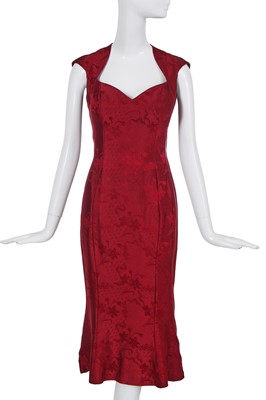 Lot 254 - A John Galliano burgundy damask cocktail dress, 'Haute Bohemia' collection, Spring-Summer 1998
