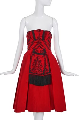 Lot 145 - A Christian Dior by John Galliano red faille cocktail dress, pre-collection 2008