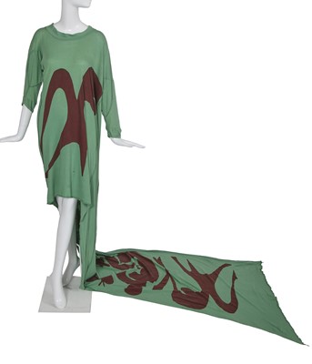 Lot 347 - A Westwood/McLaren Matisse print green toga dress 'Nostalgia of Mud' (Buffalo) collection, Autumn-Winter, 1982-83