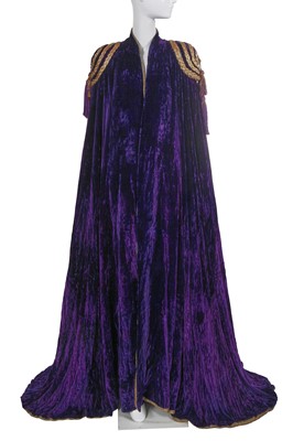 Lot 466 - Josephine Baker's early Jean Dessès haute couture purple velvet cape, circa 1939