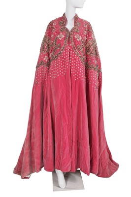 Lot 464 - Josephine Baker's embellished pink velvet cape, 1950s-60s