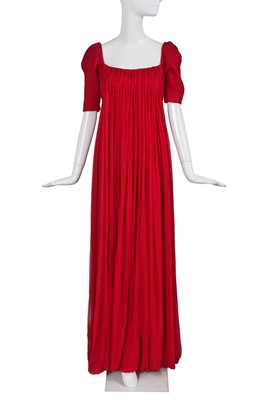 Lot 123 - An Alexander McQueen raspberry silk chiffon gown, 'The Girl Who Lived in the Tree' commercial collection, Autumn-Winter 2008-09