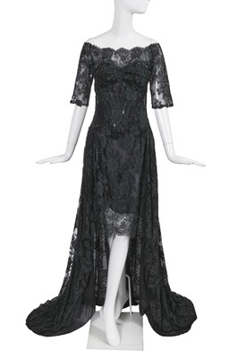Lot 129 - An Alexander McQueen black lace evening dress, 'Sarabande' collection, Spring-Summer 2007