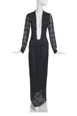 Lot 249 - An Alexander McQueen black lace evening gown 'Joan' commercial collection, Autumn-Winter 1998-99