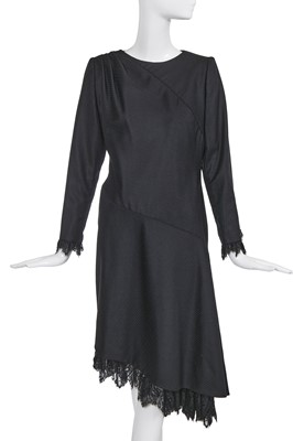 Lot 251 - A Givenchy haute couture by Alexander McQueen black pinstripe wool dress, Autumn-Winter 1998-99