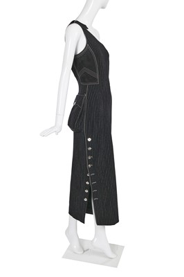 Lot 225 - A Jean Paul Gaultier pinstriped wool-blend dress, 'Europe de I’avenir' collection, Autumn-Winter 1992-93