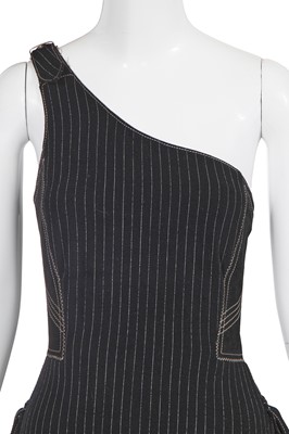 Lot 225 - A Jean Paul Gaultier pinstriped wool-blend dress, 'Europe de I’avenir' collection, Autumn-Winter 1992-93