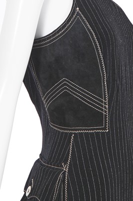 Lot 225 - A Jean Paul Gaultier pinstriped wool-blend dress, 'Europe de I’avenir' collection, Autumn-Winter 1992-93