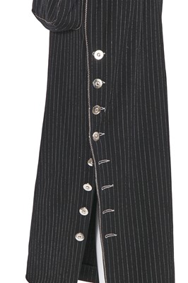 Lot 225 - A Jean Paul Gaultier pinstriped wool-blend dress, 'Europe de I’avenir' collection, Autumn-Winter 1992-93