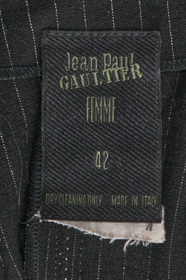 Lot 225 - A Jean Paul Gaultier pinstriped wool-blend dress, 'Europe de I’avenir' collection, Autumn-Winter 1992-93