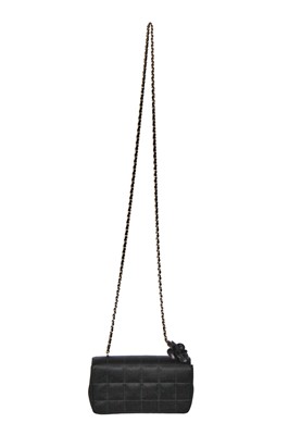Lot 25 - A Chanel by Karl Lagerfeld black silk mini camellia classic flap shoulder bag, 2003-04