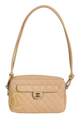 Lot 23 - A Chanel Cambon beige calfskin camera bag, 2005-06