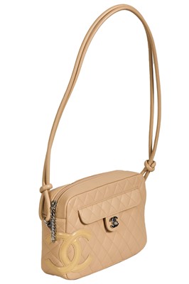 Lot 23 - A Chanel Cambon beige calfskin camera bag, 2005-06