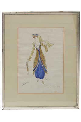Lot 456 - A Cecil Beaton costume design sketch for 'On a Clear Day You Can See Forever', 1970