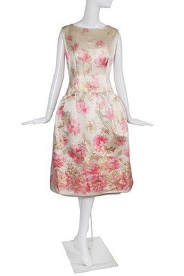 Lot 470 - A Balenciaga haute couture floral silk cocktail dress, circa 1963