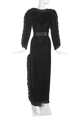 Lot 268 - A Givenchy haute couture black velvet and satin evening gown, early 1990s
