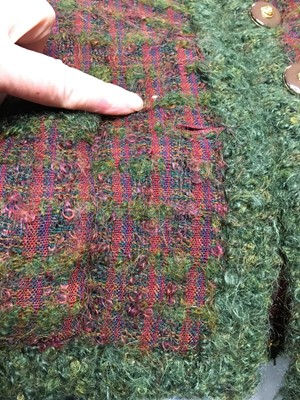 Lot 56 - A Chanel haute couture by Philippe Guibourgé green and red tweed suit, Autumn-Winter 1978-79
