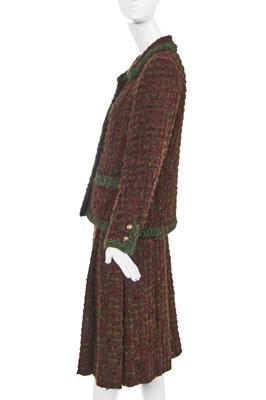 Lot 56 - A Chanel haute couture by Philippe Guibourgé green and red tweed suit, Autumn-Winter 1978-79