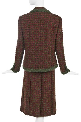 Lot 56 - A Chanel haute couture by Philippe Guibourgé green and red tweed suit, Autumn-Winter 1978-79