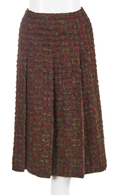 Lot 56 - A Chanel haute couture by Philippe Guibourgé green and red tweed suit, Autumn-Winter 1978-79