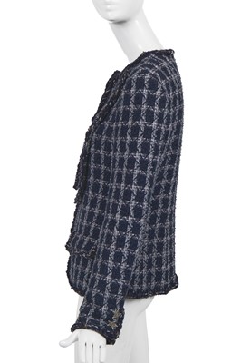 Lot 19 - A Chanel by Karl Lagerfeld blue tweed jacket, 'Paris-Dallas' collection, Métiers d'Art, Pre-Fall 2014